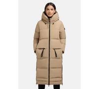Steppmantel KHUJO "Aroma-YM", Damen, Gr. XL (42), beige (sand), Obermaterial: 100% Polyester; Futter: 100% Nylon; Wattierung: 100% Polyester, Basic, gerade ca. Mitte Wade, hoch geschlossener Ausschnit