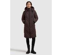Steppmantel KHUJO "BIBB", Damen, Gr. S, moody plum, 100% Polyester, unifarben, regular fit, eingesetzt elastischer Bund mit Windstopper, Mäntel Steppmantel (10771321-S) moody plum