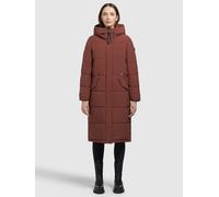 Steppmantel KHUJO "DAIRI", Damen, Gr. XXL, rot (rostrot), 90% Polyester, 10% Elasthan, unifarben, regular fit knielang, eingesetzt elastischer Bund mit Windstopper, Mäntel Steppmantel (31815259-XXL) r