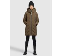 Steppmantel KHUJO "DARKA", Damen, Gr. XL, braun, Web, 100% Polyester, unifarben, regular fit ca. Mitte Oberschenkel, eingesetzt elastischer Bund mit Windstopper, Mäntel Steppmantel (76829820-XL) braun