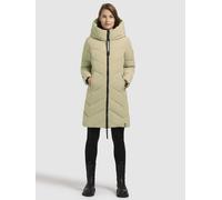 Steppmantel KHUJO "DARKA2", Damen, Gr. L, grün (helloliv), 100% Polyester, unifarben, regular fit ca. Mitte Oberschenkel, eingesetzt elastischer Bund mit Windstopper, Mäntel Steppmantel (21285147-L) h