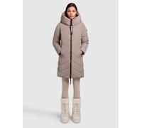 Steppmantel KHUJO "DARKA2", Damen, Gr. S, beige (greige), 100% Polyester, unifarben, regular fit ca. Mitte Oberschenkel, eingesetzt elastischer Bund, Mäntel Steppmantel (76691753-S) greige