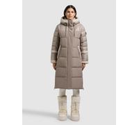 Steppmantel KHUJO "DESNA2", Damen, Gr. S, greige, 100% Polyester, unifarben, regular fit, eingesetzt elastischer Bund mit Windstopper, Mäntel Steppmantel (30557834-S) greige
