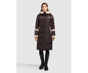 Steppmantel KHUJO "DESNA2", Damen, Gr. XL, moody plum, 100% Polyester, unifarben, regular fit knielang, eingesetzt elastischer Bund mit Windstopper, Mäntel Steppmantel (68920459-XL) moody plum