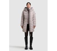 Steppmantel KHUJO "DIER 2IN1 (EINSATZ HERAUSNEHMBAR)", Damen, Gr. M, dusty beige, 100% Polyester, unifarben, regular fit hüftlang, eingesetzt elastischer Bund mit Windstopper, Mäntel Steppmantel (1387