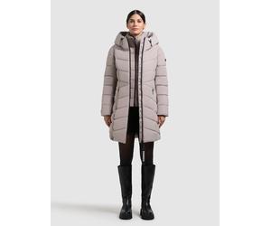 Steppmantel KHUJO "DIER 2IN1 (EINSATZ HERAUSNEHMBAR)", Damen, Gr. S, dusty beige, 100% Polyester, unifarben, regular fit hüftlang, eingesetzt elastischer Bund mit Windstopper, Mäntel Steppmantel (1387