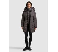 Steppmantel KHUJO "DIER 2IN1 (EINSATZ HERAUSNEHMBAR)", Damen, Gr. S, graphite grau, 100% Polyester, unifarben, eingesetzt elastischer Bund mit Windstopper, Mäntel Steppmantel (50470101-S) graphite gra