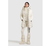 Steppmantel KHUJO "DIER 2IN1 (EINSATZ HERAUSNEHMBAR)", Damen, Gr. XL, luna weiß, 100% Polyester, unifarben, regular fit hüftlang, eingesetzt elastischer Bund mit Windstopper, Mäntel Steppmantel (81894