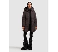 Steppmantel KHUJO "DIER 2IN1 (EINSATZ HERAUSNEHMBAR)", Damen, Gr. XL, moody plum, 100% Polyester, unifarben, regular fit hüftlang, eingesetzt elastischer Bund mit Windstopper, Mäntel Steppmantel (2150