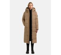 Steppmantel KHUJO "Dote2", Damen, Gr. XS (34), beige, Obermaterial: 100% Polyester. Innenfutter: 100% Nylon. Wattierung: 100% Polyester, Basic, gerade wadenlang, hoch geschlossener Ausschnitt, Ärmel o