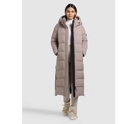 Steppmantel KHUJO "DOTE2", Damen, Gr. XXL, greige, 100% Polyester, unifarben, regular fit wadenlang, eingesetzt elastischer Bund mit Windstopper, Mäntel Steppmantel (71566127-XXL) greige