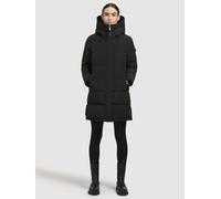 Steppmantel KHUJO "FALTD", Damen, Gr. L, schwarz, 85% Polyester, 15% Baumwolle, unifarben, regular fit ca. Mitte Oberschenkel, eingesetzt Rippbündchen mit Windstopper, Mäntel Steppmantel (74083926-L)