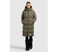 Steppmantel KHUJO "FINNIE3", Damen, Gr. XXL, grün (light moss grün), 100% Nylon, unifarben, regular fit knielang, eingesetzt elastischer Bund mit Windstopper, Mäntel Steppmantel (98992514-XXL) light m