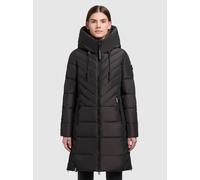 Steppmantel KHUJO "GUNG", Damen, Gr. XXL (44), grau (dunkelgrau), Web, Obermaterial: 100% Polyester. Futter: 100% Polyester. Wattierung: 100% Polyester, unifarben, elastischer Bund, Mäntel Steppmantel