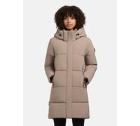 Steppmantel KHUJO "Haya Matt-YM", Damen, Gr. XS (34), grau, Obermaterial: 100% Polyester; Futter: 100% Nylon; Wattierung: 100% Polyester, Basic, gerade ca. Mitte Oberschenkel, hoch geschlossener Aussc