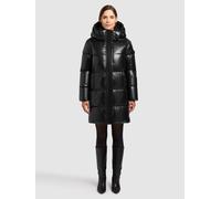 Steppmantel KHUJO "HAYA2 SHINY", Damen, Gr. S, schwarz, 100% Polyester, unifarben, regular fit ca. Mitte Oberschenkel, eingesetzt elastischer Bund mit Windstopper, Mäntel Steppmantel (66279813-S) schw