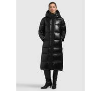 Steppmantel KHUJO "HEDD2", Damen, Gr. M, schwarz, 100% Polyester, unifarben, regular fit wadenlang, eingesetzt elastischer Bund mit Reißverschluss, Mäntel Steppmantel (41433805-M) schwarz