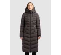 Steppmantel KHUJO "INGRAM5", Damen, Gr. S (36), braun (graphite grau), Steppware, Obermaterial: 100% Polyester. Futter: 100% Nylon. Wattierung: 100% Polyester, unifarben, wadenlang, elastischer Bund,