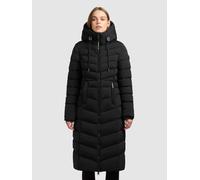 Steppmantel KHUJO "INGRAM6", Damen, Gr. XS, schwarz, Web, 100% Polyester, unifarben, regular fit wadenlang, eingesetzt elastischer Bund mit Windstopper, Mäntel Steppmantel (32690139-XS) schwarz