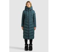 Steppmantel KHUJO "INGRAM6", Damen, Gr. XXL, grün (leafy grün), Web, 100% Polyester, unifarben, regular fit wadenlang, eingesetzt elastischer Bund mit Windstopper, Mäntel Steppmantel (76721453-XXL) le