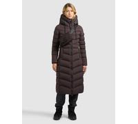 Steppmantel KHUJO "INGRAM6 WITH BAG", Damen, Gr. L, braun (moody plum), Web, 100% Polyester, unifarben, regular fit wadenlang, eingesetzt elastischer Bund, Mäntel Steppmantel (26224427-L) moody plum