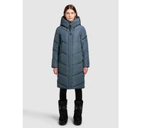 Steppmantel KHUJO "JANGE", Damen, Gr. M, blau (dim blau), 100% Polyester, unifarben, loose fit, eingesetzt elastischer Bund, Mäntel Steppmantel (84017646-M) dim blau