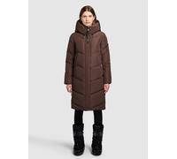 Steppmantel KHUJO "JANGE", Damen, Gr. M, schwarz braun, 100% Polyester, unifarben, loose fit knielang, eingesetzt elastischer Bund, Mäntel Steppmantel (72949121-M) schwarz braun
