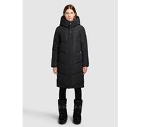 Steppmantel KHUJO "JANGE", Damen, Gr. S, schwarz, 100% Polyester, unifarben, loose fit knielang, eingesetzt elastischer Bund, Mäntel Steppmantel (26266303-S) schwarz