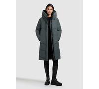 Steppmantel KHUJO "JANGE2 MATT", Damen, Gr. L, foam grün, 100% Polyester, unifarben, regular fit knielang, eingesetzt elastischer Bund mit Windstopper, Mäntel Steppmantel (14752448-L) foam grün