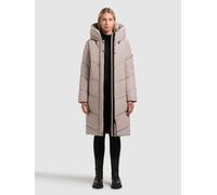 Steppmantel KHUJO "JANGE2 MATT", Damen, Gr. M, dusty beige, 100% Polyester, unifarben, regular fit knielang, eingesetzt elastischer Bund mit Windstopper, Mäntel Steppmantel (76435736-M) dusty beige