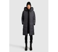 Steppmantel KHUJO "JILIAS5", Damen, Gr. M, grau (steel grau), 100% Polyester, unifarben, regular fit knielang, eingesetzt elastischer Bund, Mäntel Steppmantel (46328966-M) steel grau