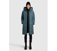 Steppmantel KHUJO "JILIAS5", Damen, Gr. XXL, blau (dim blau), 100% Polyester, unifarben, regular fit knielang, eingesetzt elastischer Bund, Mäntel Steppmantel (88695429-XXL) dim blau