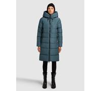 Steppmantel KHUJO "JILIAS5", Damen, Gr. XXL, dim blau, 100% Polyester, unifarben, regular fit knielang, eingesetzt elastischer Bund, Mäntel Steppmantel (88695429-XXL) dim blau