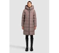 Steppmantel KHUJO "JILIAS5", Damen, Gr. XXL, taupe, 100% Polyester, unifarben, regular fit knielang, eingesetzt elastischer Bund, Mäntel Steppmantel (77789235-XXL) taupe