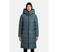 Steppmantel KHUJO "Jilias5-YM", Damen, Gr. XL (42), blau, Obermaterial: 100% Polyester; Innenfutter: 100% Nylon; Wattierung: 100% Polyester, modisch, gerade kniebedeckend, hoch geschlossener Ausschnit
