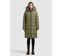 Steppmantel KHUJO "JILIAS6 MATT", Damen, Gr. S, fern grün, 100% Polyester, unifarben, regular fit knielang, eingesetzt elastischer Bund mit Windstopper, Mäntel Steppmantel (93308938-S) fern grün