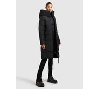 Steppmantel KHUJO "JILIAS6 MATT", Damen, Gr. S, schwarz, 100% Polyester, unifarben, regular fit knielang, eingesetzt elastischer Bund mit Windstopper, Mäntel Steppmantel (35991661-S) schwarz