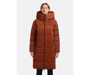 Steppmantel KHUJO "Jilias6 Shiny", Damen, Gr. XL (42), braun, Obermaterial: 100% Polyester. Innenfutter: 100% Nylon. Wattierung: 100% Polyester, gerade knieumspielend, hoch geschlossener Ausschnitt, e