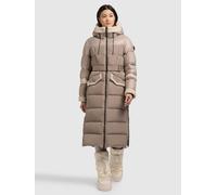 Steppmantel KHUJO "JULITA2", Damen, Gr. M, greige, 100% Polyester, unifarben, regular fit, eingesetzt elastischer Bund mit Windstopper, Mäntel Steppmantel (14315002-M) greige