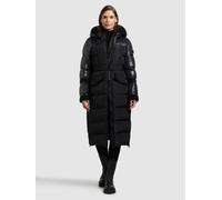Steppmantel KHUJO "JULITA2", Damen, Gr. S, schwarz, 100% Polyester, unifarben, regular fit wadenlang, eingesetzt elastischer Bund mit Windstopper, Mäntel Steppmantel (26271057-S) schwarz