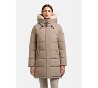 Steppmantel KHUJO "Kelsi", Damen, Gr. M (38), beige (grau), Obermaterial: 85% Polyester, 15% Baumwolle. Innenfutter: 100% Nylon. Wattierung: 100% Polyester, Basic, figurumspielend ca. Mitte Oberschenk