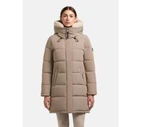 Steppmantel KHUJO "Kelsi", Damen, Gr. XL (42), beige (grau), Obermaterial: 85% Polyester, 15% Baumwolle. Innenfutter: 100% Nylon. Wattierung: 100% Polyester, Basic, figurumspielend ca. Mitte Oberschen