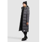Steppmantel KHUJO "LAREA3", Damen, Gr. L, steel grau, 100% Nylon, unifarben, regular fit wadenlang, eingesetzt elastischer Bund, Mäntel Steppmantel (68383119-L) steel grau