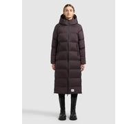 Steppmantel KHUJO "LAREA5", Damen, Gr. L, braun (moody plum), Web, 100% Nylon, unifarben, regular fit wadenlang, eingesetzt elastischer Bund mit Windstopper, Mäntel Steppmantel (70520915-L) moody plum