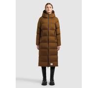 Steppmantel KHUJO "LAREA5", Damen, Gr. XS, braun (gingerbread braun), Web, 100% Nylon, unifarben, regular fit wadenlang, eingesetzt elastischer Bund mit Windstopper, Mäntel Steppmantel (10440540-XS) g