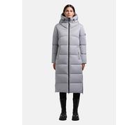 Steppmantel KHUJO "Lima", Damen, Gr. S (36), grau, Obermaterial: 100% Polyester. Innenfutter: 100% Polyester. Wattierung: 100% Polyester, Basic, gerade kniebedeckend, hoch geschlossener Ausschnitt, Är
