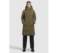 Steppmantel KHUJO "LONI", Damen, Gr. XL, grün (khaki), 100% Polyester, unifarben, regular fit knielang, eingesetzt elastischer Bund mit Windstopper, Mäntel Steppmantel (20526002-XL) khaki