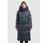 Steppmantel KHUJO "MANELIA2", Damen, Gr. M (38), grau (dim blau), Steppware, Obermaterial: 100% Polyester. Futter: 100% Polyester. Wattierung: 100% Polyester, unifarben, kniebedeckend, elastischer Bun