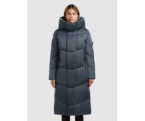 Steppmantel KHUJO "MANELIA2", Damen, Gr. XXL (44), grau (dim blau), Steppware, Obermaterial: 100% Polyester. Futter: 100% Polyester. Wattierung: 100% Polyester, unifarben, kniebedeckend, elastischer B