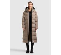 Steppmantel KHUJO "MAYLA3", Damen, Gr. XS, beige (greige), 100% Nylon, unifarben, regular fit wadenlang, eingesetzt elastischer Bund mit Windstopper, Mäntel Steppmantel (39862805-XS) greige